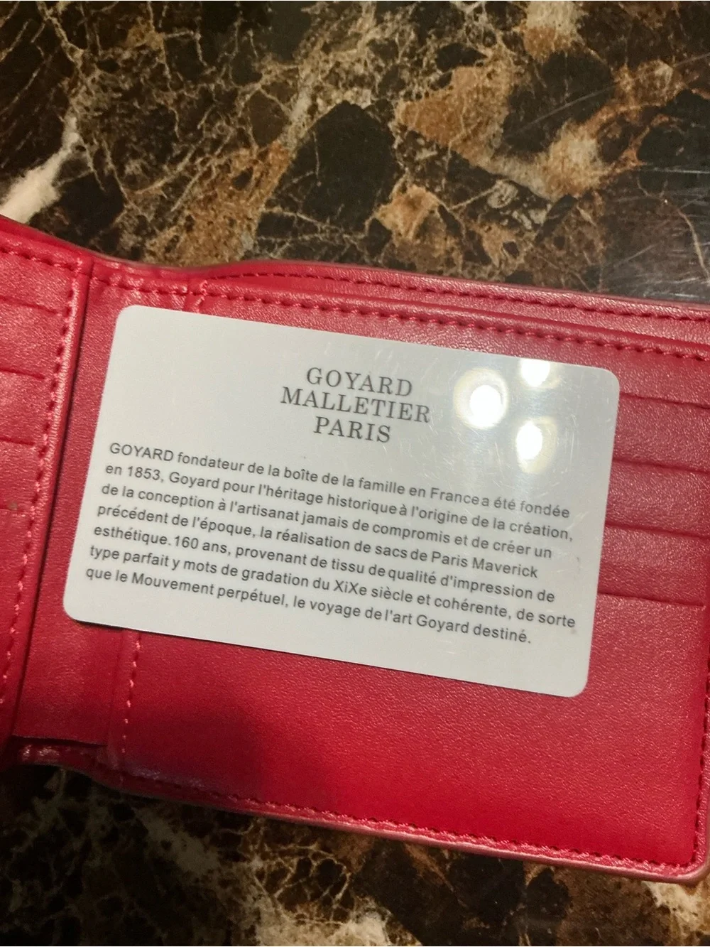 Goyard Red Leather Wallet